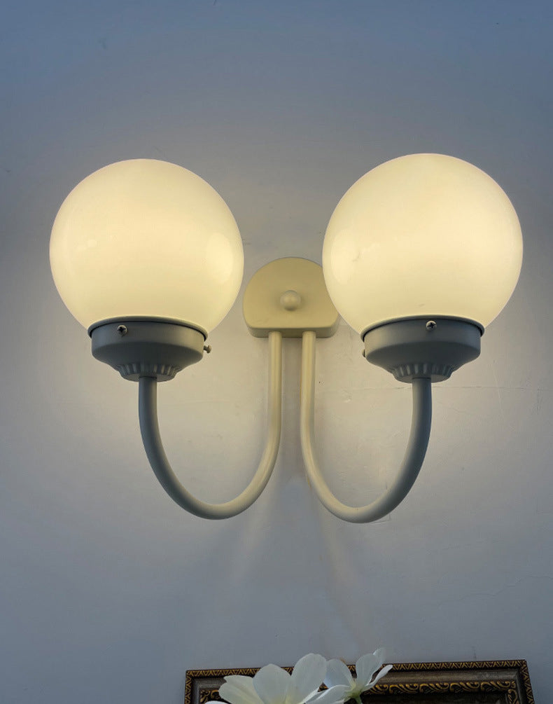 Global Sconce Light Fixture Contemporary Style Glass White Wall Mount Light Fixture