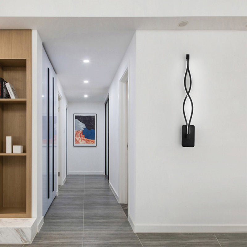 Lámpara de pared LED de simplicidad moderna Amplina de pared lineal de aluminio con sombra acrílica