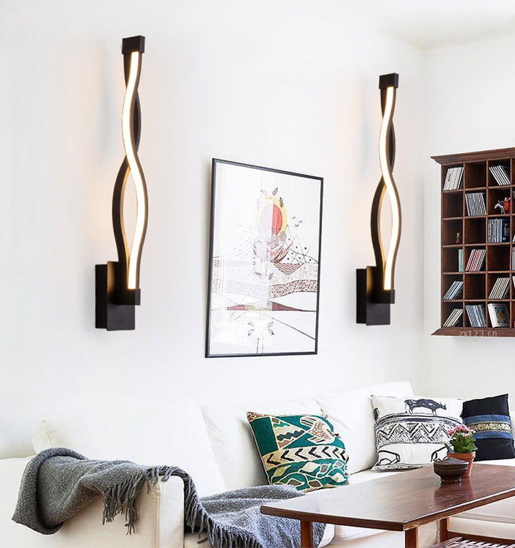 Lámpara de pared LED de simplicidad moderna Amplina de pared lineal de aluminio con sombra acrílica