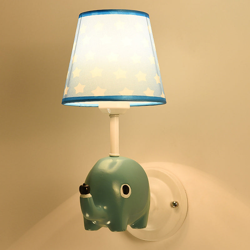 Dieren muur sconce verlichting nuchte st in stoffen stoffen stoffen kinderen slaapkamer muurverlichting armatuur