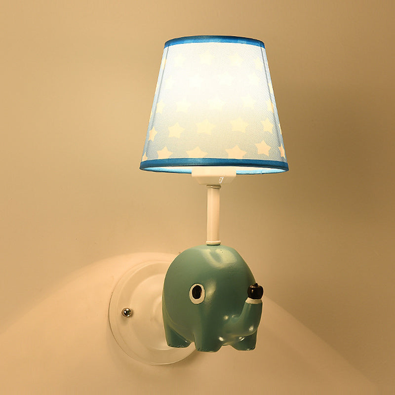 Dieren muur sconce verlichting nuchte st in stoffen stoffen stoffen kinderen slaapkamer muurverlichting armatuur