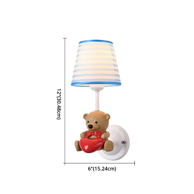 Dieren muur sconce verlichting nuchte st in stoffen stoffen stoffen kinderen slaapkamer muurverlichting armatuur