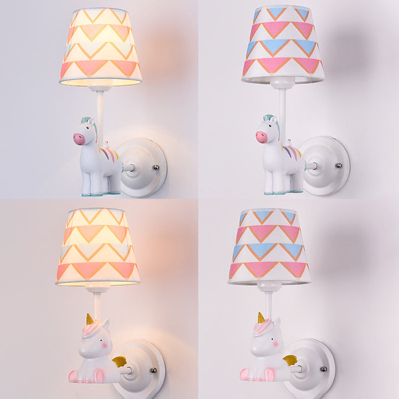 Dieren muur sconce verlichting nuchte st in stoffen stoffen stoffen kinderen slaapkamer muurverlichting armatuur