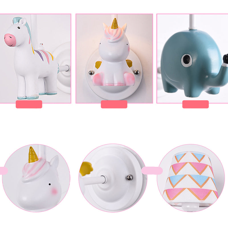 Dieren muur sconce verlichting nuchte st in stoffen stoffen stoffen kinderen slaapkamer muurverlichting armatuur