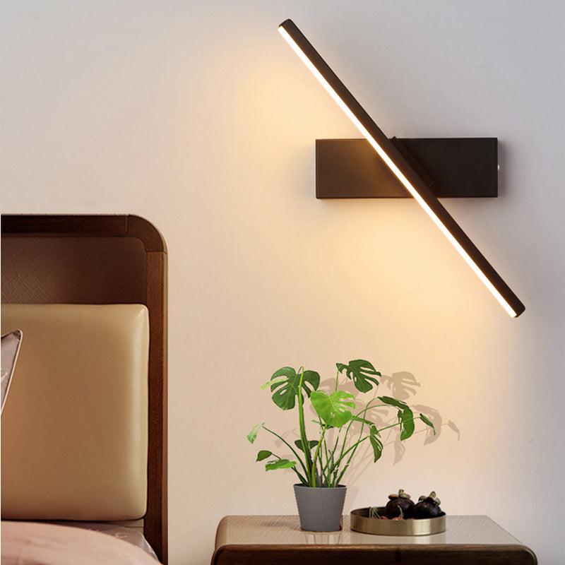 Aluminium rechthoekige LED -wand sconce in moderne beknopte stijl smeedijzeren roteerbare wandlamp met siliconen schaduw