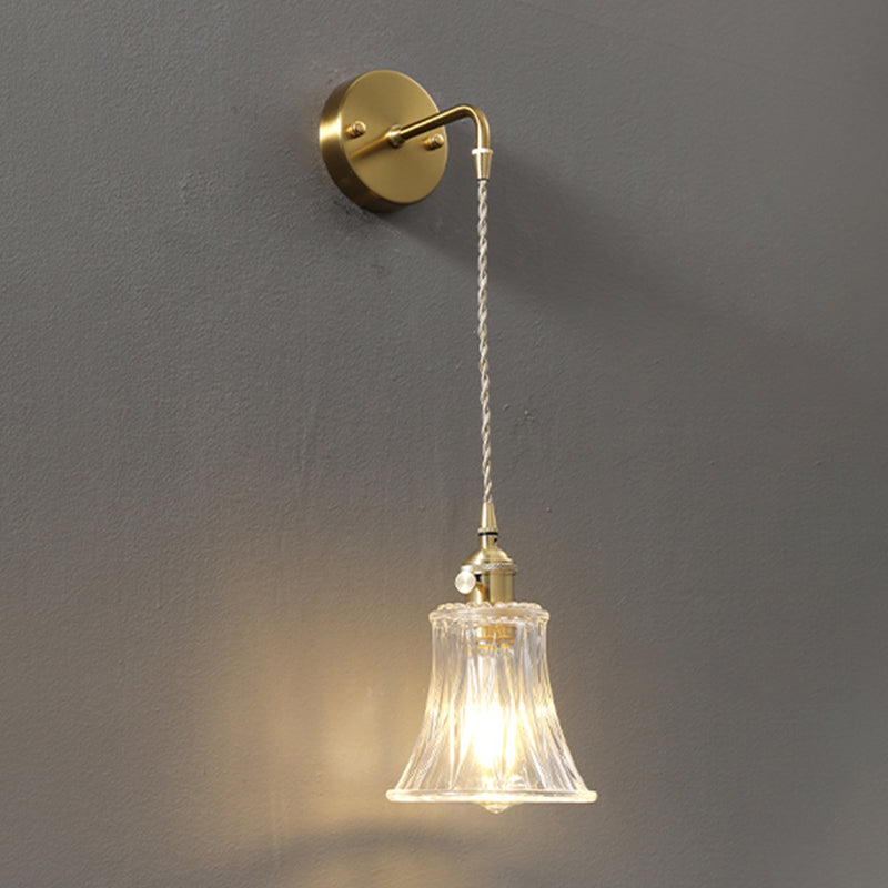 Accesorio de luz montado en la pared de vidrio sombreado estilo minimalista de iluminación de pared transparente