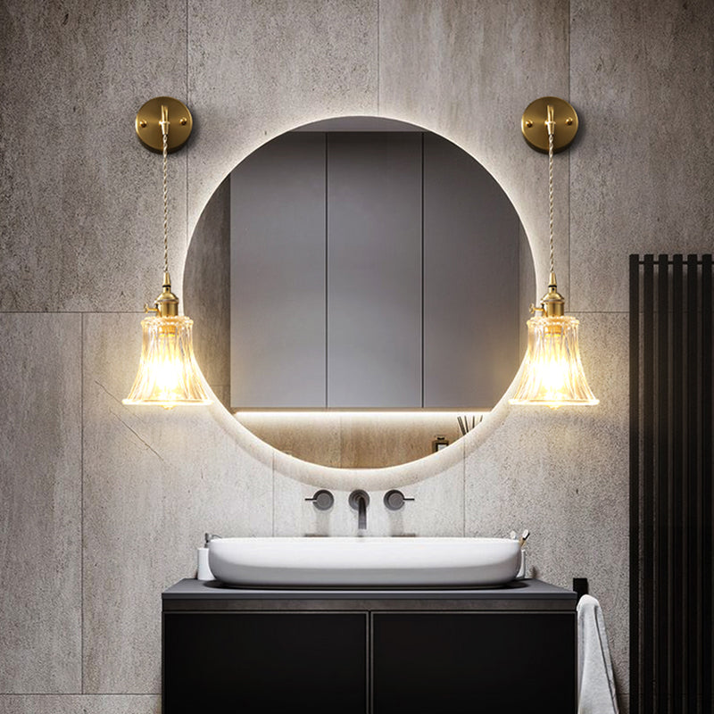 Accesorio de luz montado en la pared de vidrio sombreado estilo minimalista de iluminación de pared transparente