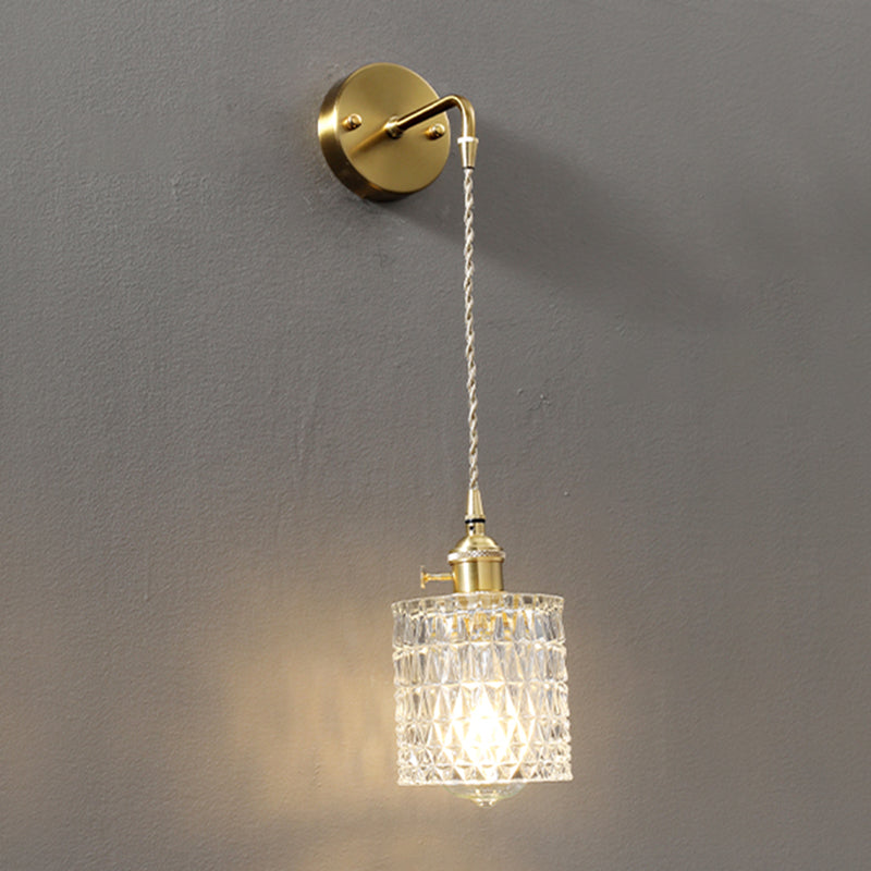 Accesorio de luz montado en la pared de vidrio sombreado estilo minimalista de iluminación de pared transparente