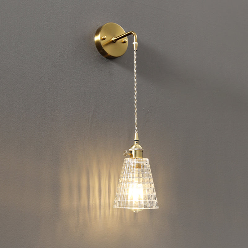 Accesorio de luz montado en la pared de vidrio sombreado estilo minimalista de iluminación de pared transparente