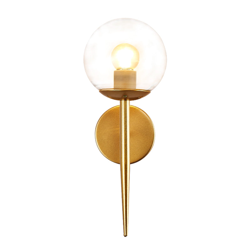 1-leichte Globus Wandleuchte in moderner Luxusstil Schmiedeeisen-Wandlampe mit Glasschatten