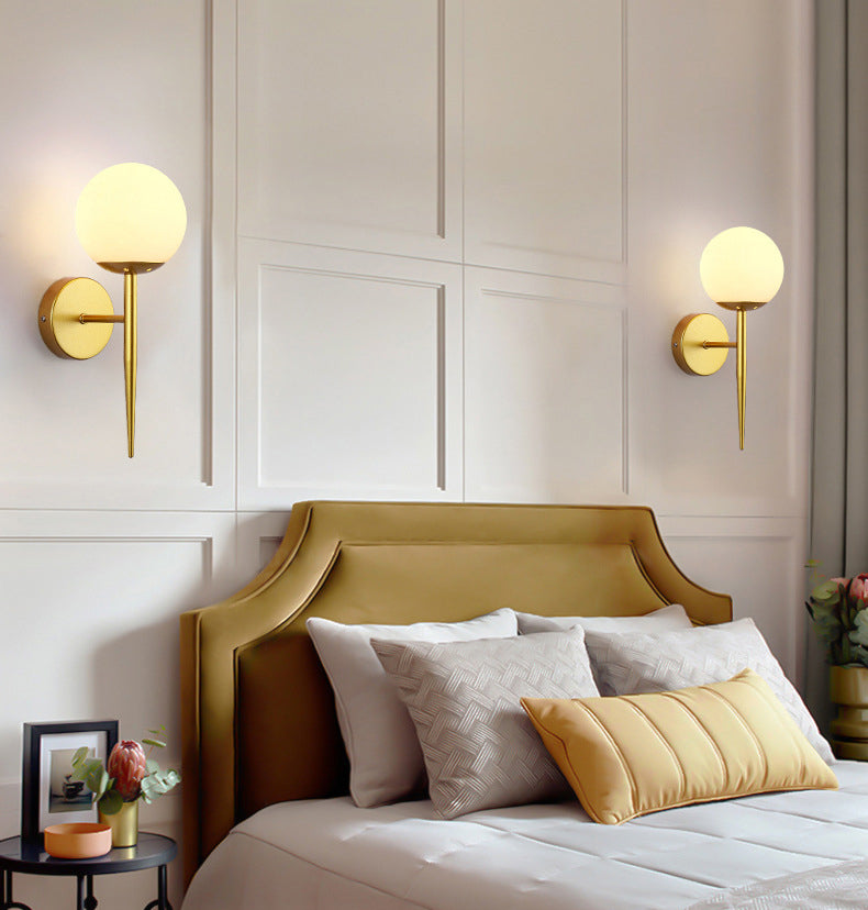 1-leichte Globus Wandleuchte in moderner Luxusstil Schmiedeeisen-Wandlampe mit Glasschatten