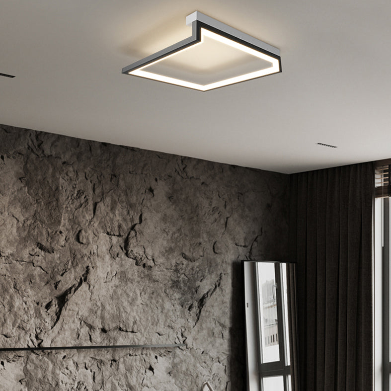 Black Minimalism LED Ceiling Square Light Square Cube Flush Mount Lamp for Bedroom