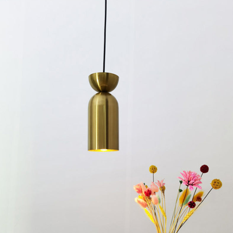 Zylindrische kleine Anhängerlampe postmoderne Metall 1 Kopf Esszimmer Deckenleuchte