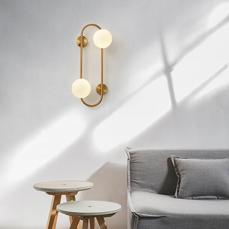 Contemporary Style Balls Sconce Light Fixture Glass Living Room Wall Light Fixture