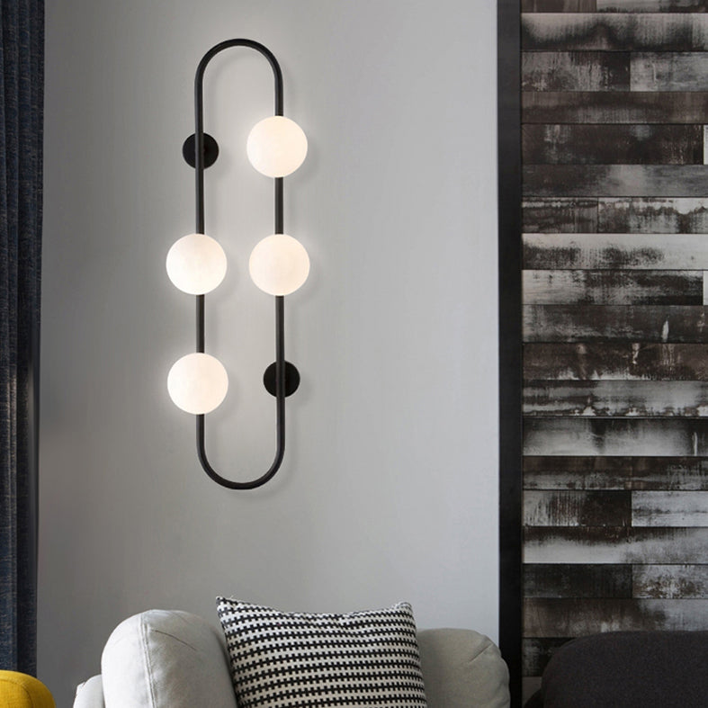 Contemporary Style Balls Sconce Light Fixture Glass Living Room Wall Light Fixture