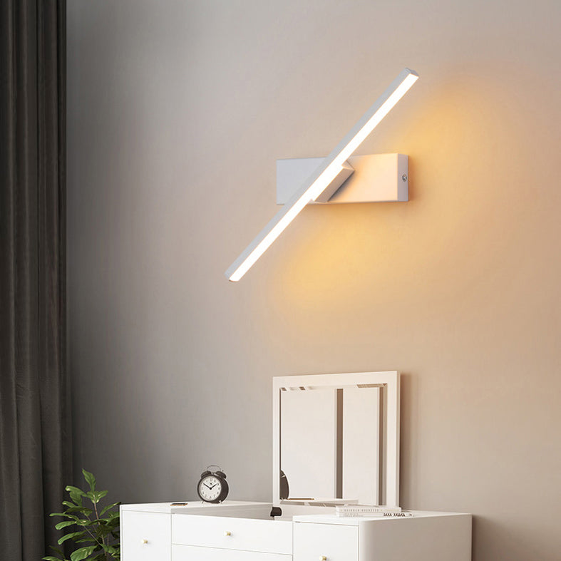 Aluminium rechthoekige LED -wand sconce in moderne beknopte stijl smeedijzeren roteerbare wandlamp met siliconen schaduw