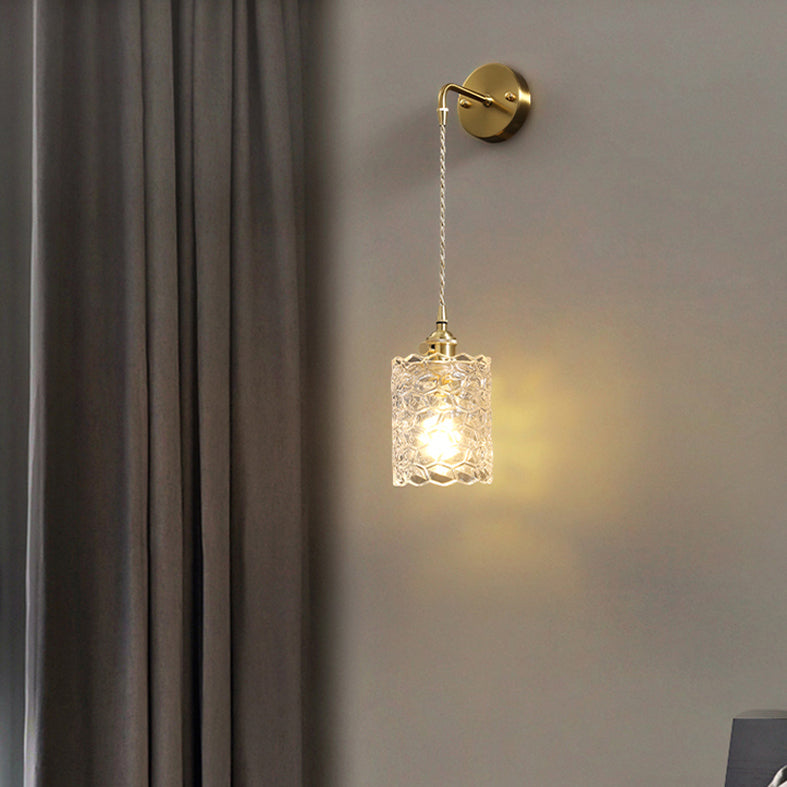 Accesorio de luz montado en la pared de vidrio sombreado estilo minimalista de iluminación de pared transparente