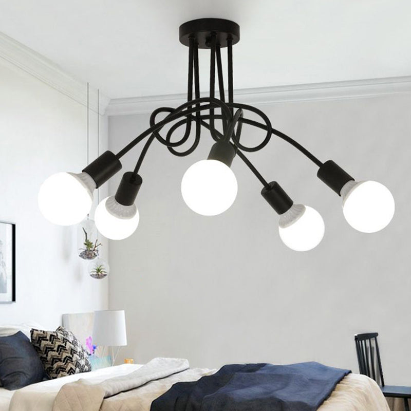 American Flushmount Light Retro Industrial Style Iron Elbow Simple Creative Restaurant Bedroom Study Coffee Shop Lamps
