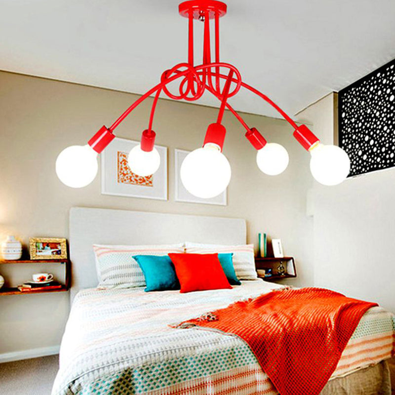 American Flushmount Light Retro Industrial Style Iron Elbow Simple Creative Restaurant Bedroom Study Coffee Shop Lamps