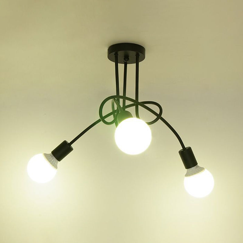 American Flushmount Light Retro Industrial Style Iron Elbow Simple Creative Restaurant Bedroom Study Coffee Shop Lamps