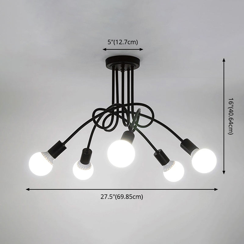 American Flushmount Light Retro Industrial Style Iron Elbow Simple Creative Restaurant Bedroom Study Coffee Shop Lamps