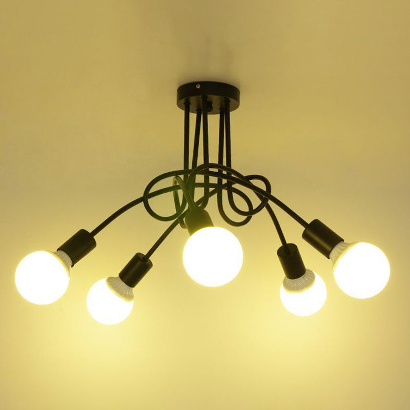 American Flushmount Light Retro Industrial Style Iron Elbow Simple Creative Restaurant Bedroom Study Coffee Shop Lamps