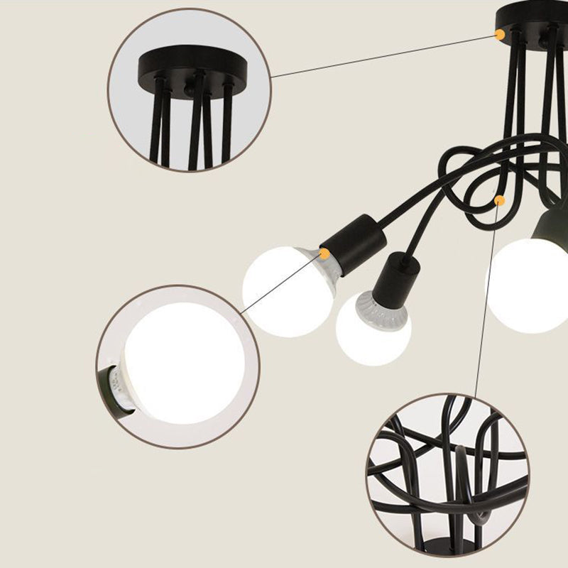 American Flushmount Light Retro Industrial Style Iron Elbow Simple Creative Restaurant Bedroom Study Coffee Shop Lamps