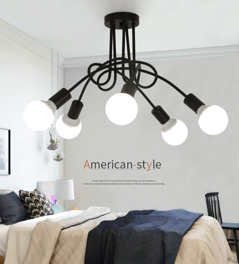 American Flushmount Light Retro Industrial Style Iron Elbow Simple Creative Restaurant Bedroom Study Coffee Shop Lamps