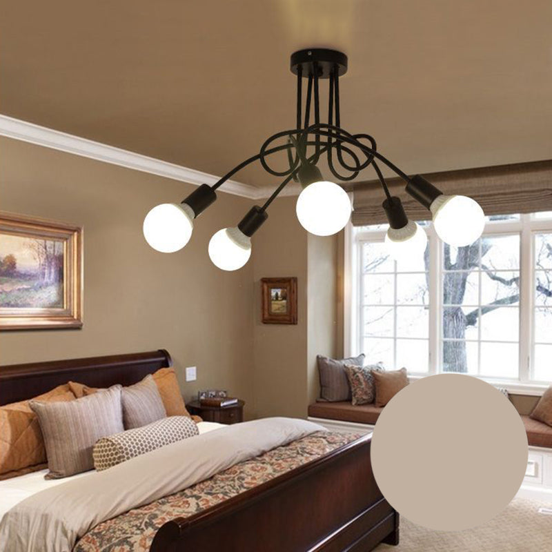 American Flushmount Light Retro Industrial Style Iron Elbow Simple Creative Restaurant Bedroom Study Coffee Shop Lamps
