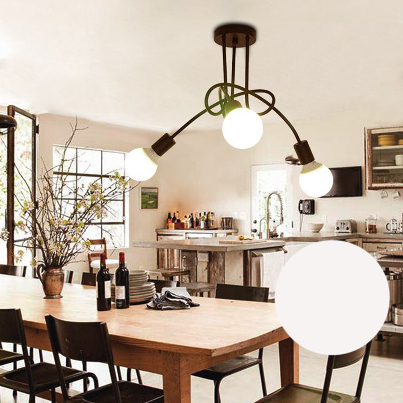 American Flushmount Light Retro Industrial Style Iron Elbow Simple Creative Restaurant Bedroom Study Coffee Shop Lamps
