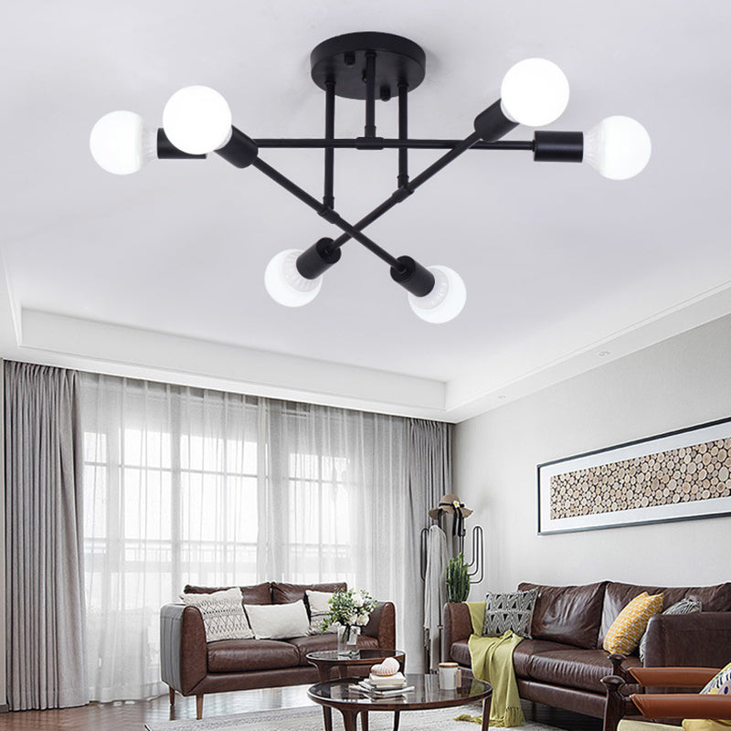 Plafonnier nordique personnalité créative forme spéciale Style industriel salon chambre étude Restaurant fer Art lampes