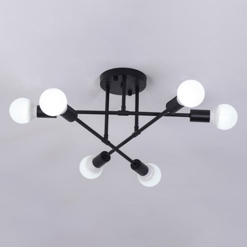 Plafonnier nordique personnalité créative forme spéciale Style industriel salon chambre étude Restaurant fer Art lampes