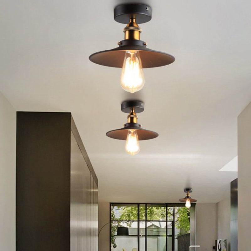 Retro Industrial Style Wrought Iron Ceiling Fixture American Country Creative Corridor Aisle Porch Balcony Lighting