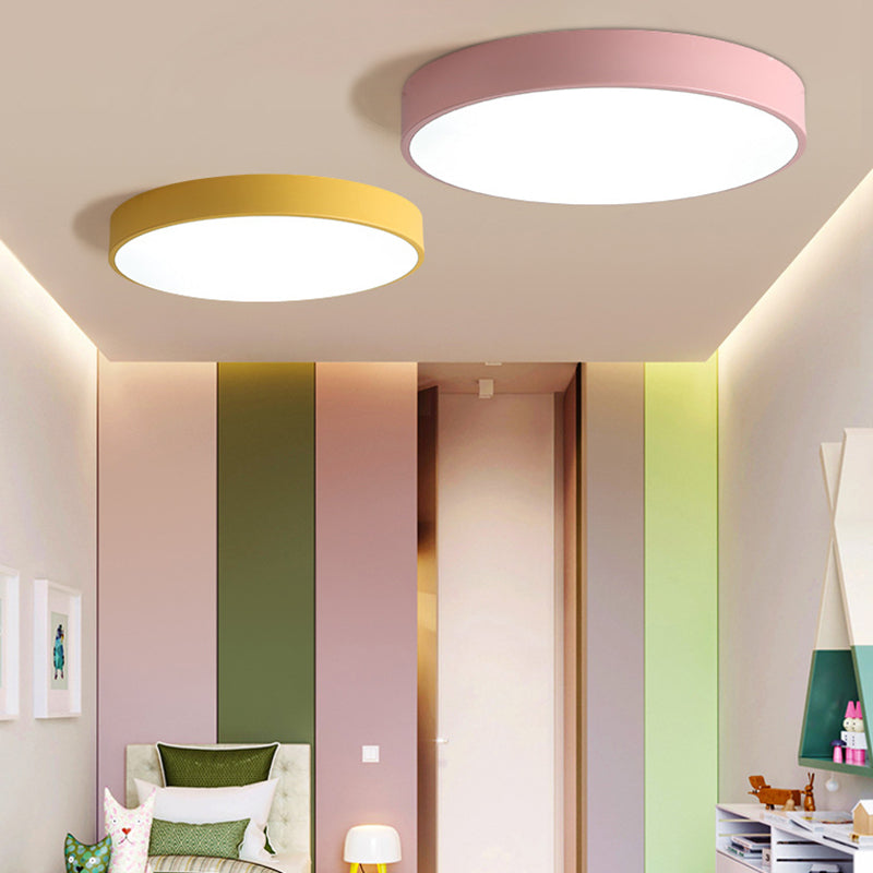 Round Flushmount Lights Macaron Acrylic Ceiling Mounted Fixture for Living Room