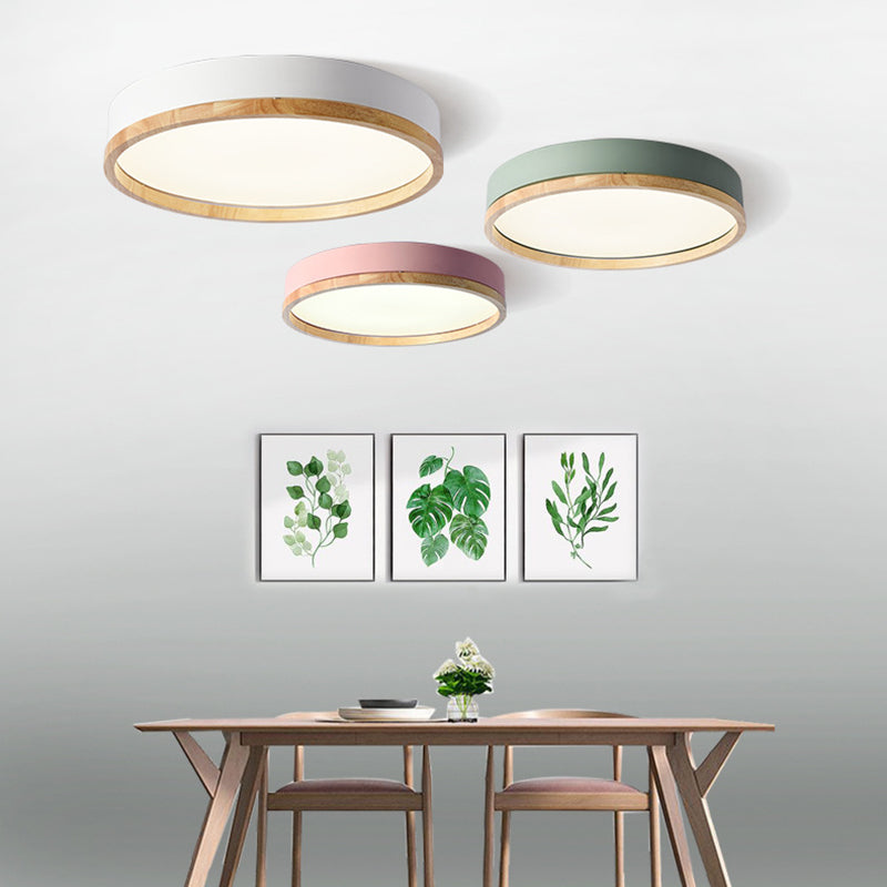 Round Flushmount Lights Macaron Acrylic Ceiling Mounted Fixture for Living Room