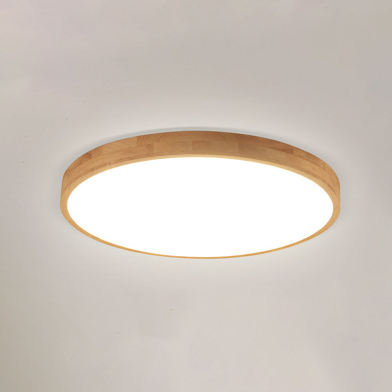 Ronde inbouwverlichtingsarmaturen Eenvoud Houten plafondverlichtingsarmaturen voor slaapkamer