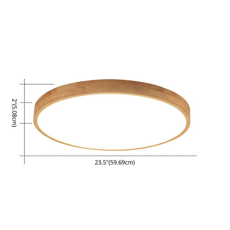 Ronde inbouwverlichtingsarmaturen Eenvoud Houten plafondverlichtingsarmaturen voor slaapkamer