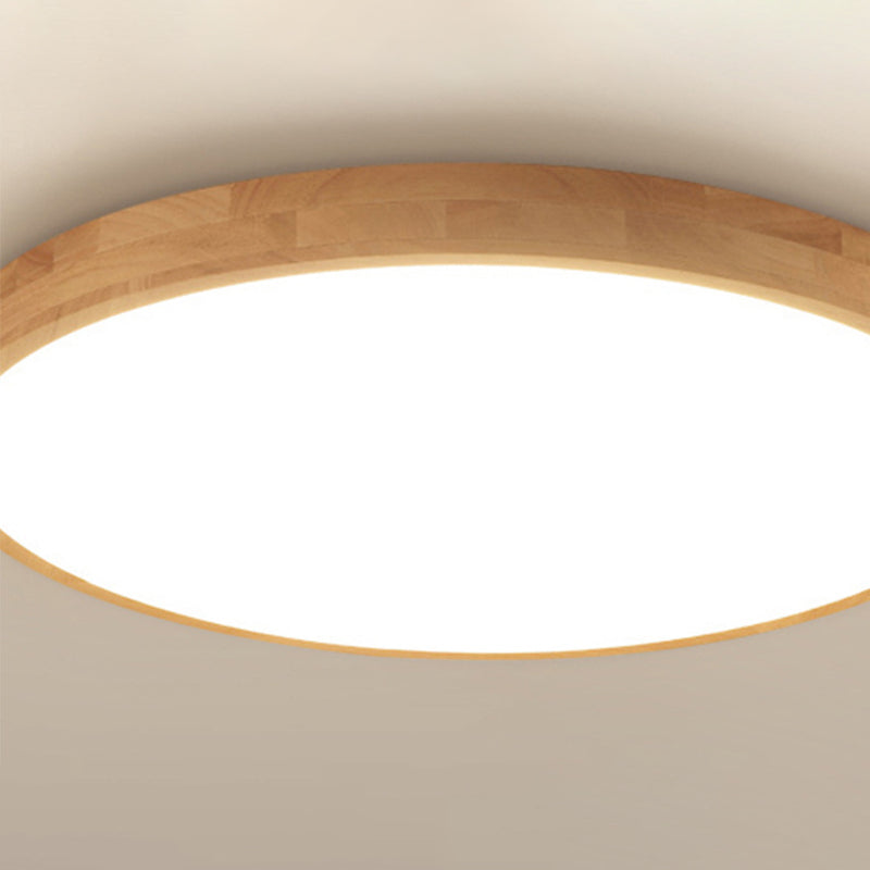 Ronde inbouwverlichtingsarmaturen Eenvoud Houten plafondverlichtingsarmaturen voor slaapkamer