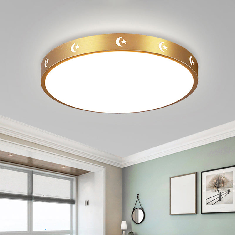Minimalist LED Flush Mount Drum Light Aluminum Flush Mount Ceiling Light for Living Room