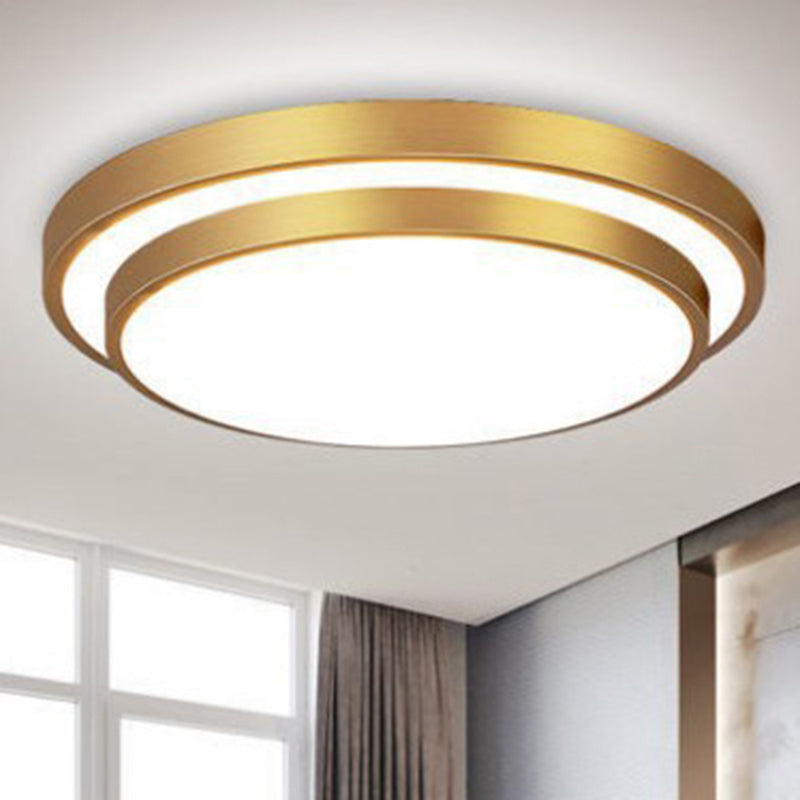 Minimalist LED Flush Mount Drum Light Aluminum Flush Mount Ceiling Light for Living Room