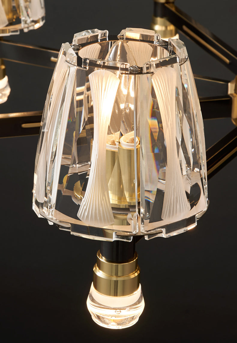 Conical Chandelier Light Fixture Traditional Clear Glass Pendant Lighting for Restaurant