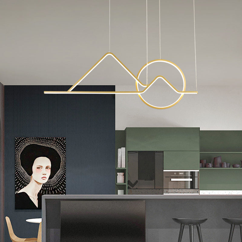 Modern Singularity LED Linear Pendant Light Aluminium Ceiling Light for Dining Room