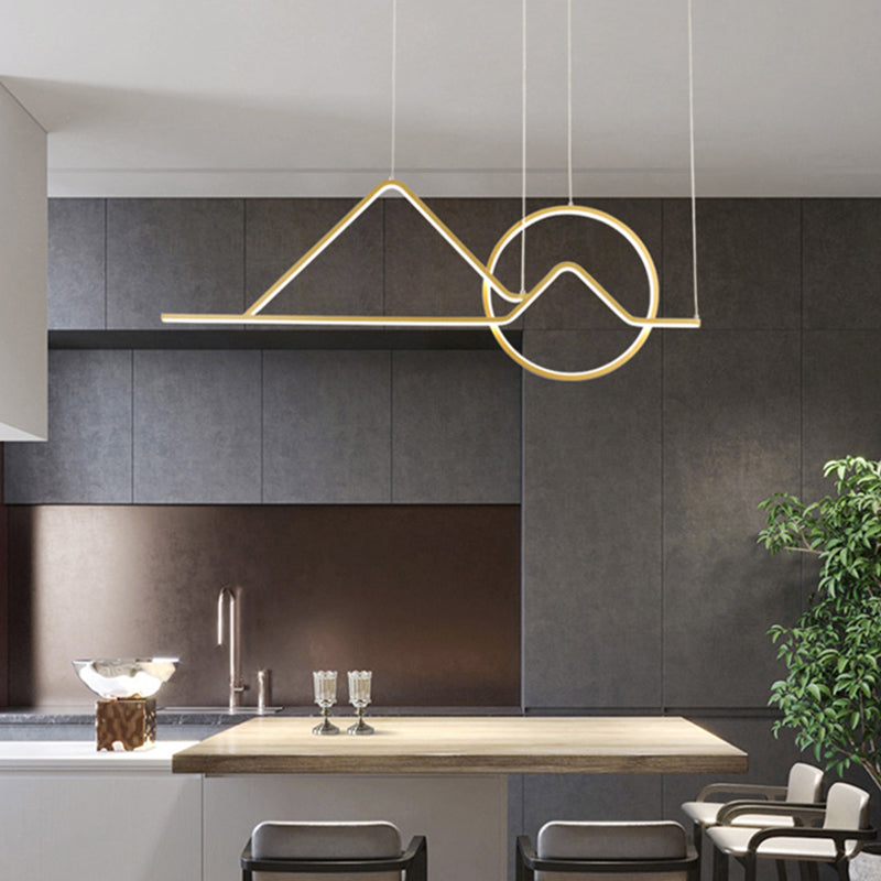 Modern Singularity LED Linear Pendant Light Aluminium Ceiling Light for Dining Room