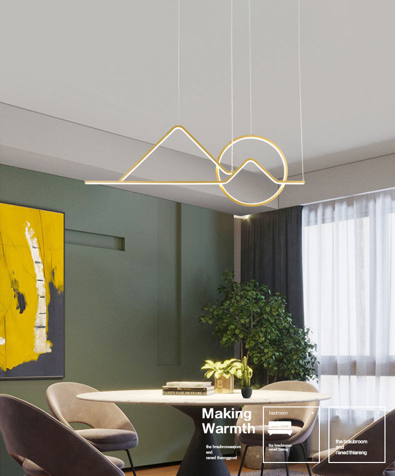 Modern Singularity LED Linear Pendant Light Aluminium Ceiling Light for Dining Room
