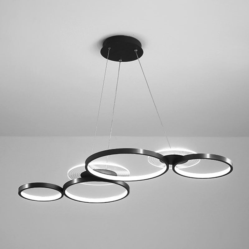 Wrought Iron LED Hanging Lamp in Modern Creative Style Acrylic Linear Pendant Light for Interior Spaces