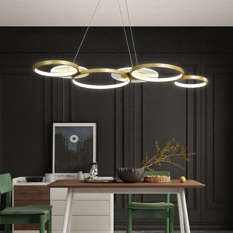 Wrought Iron LED Hanging Lamp in Modern Creative Style Acrylic Linear Pendant Light for Interior Spaces