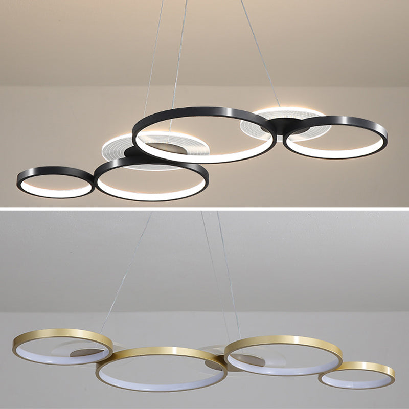 Wrought Iron LED Hanging Lamp in Modern Creative Style Acrylic Linear Pendant Light for Interior Spaces