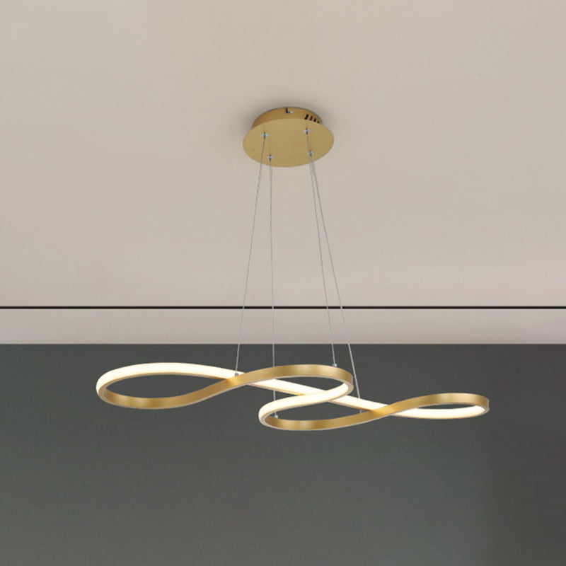 Aluminium LED Linear Pendant Light in Modern Creative Style Silica Gel Ceiling Light for Dining Room