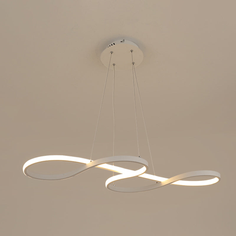 Aluminium LED Linear Pendant Light in Modern Creative Style Silica Gel Ceiling Light for Dining Room