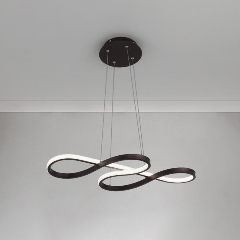 Aluminium LED Linear Pendant Light in Modern Creative Style Silica Gel Ceiling Light for Dining Room